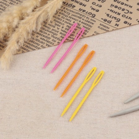 Set of needles for stitching, plastic, d = 2.5 mm, 7 cm, 15pcs, colorful color-1