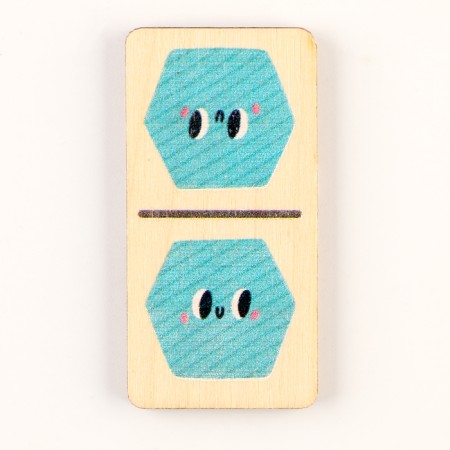Domino wooden "figures" 28 chips 50x25 mm-3