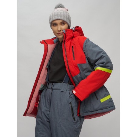 Ski suit female, size 52, red color-6