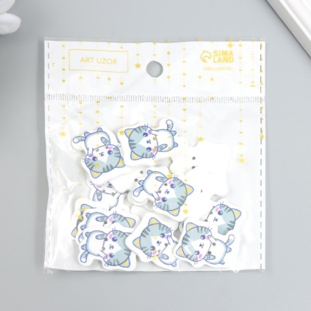 A set of buttons for creativity is a tree "Kitten - Hello!" set 15 pcs 2.7x2.3 cm-5