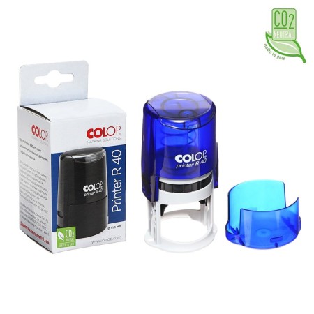 Equipment for round printing automatic Colop Printer R40, diameter 41.5 mm, with a lid, indigo housing