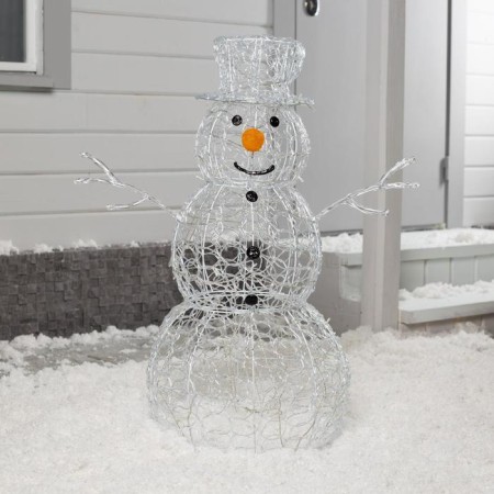 LED figure "Snowman" 65 × 90 × 50 cm, metal, 31 V, glow of white-1