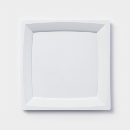 Plastic disposable plate, 17.2 × 17.2 cm, square, flat, black, mix-4