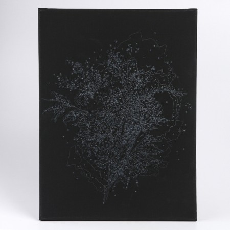 Picture on numbers on the black canvas "Flowers", 30 × 40 cm-2