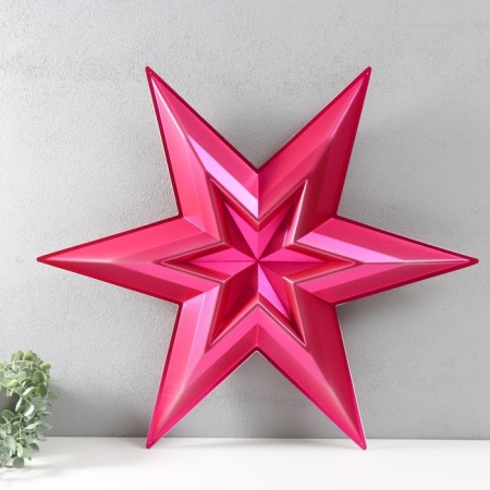 Figure "Star in the Star" Big Red Metallic Star, 69.5x60.3 cm-2