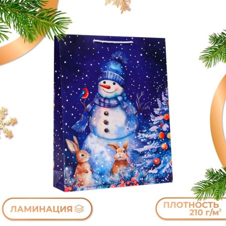 New Year. Gift package "Proud snowman", 33 x 42.5 x 10 cm.