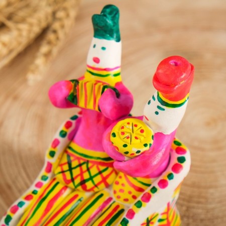 Filimonovskaya toy "A couple on a sleigh"-13