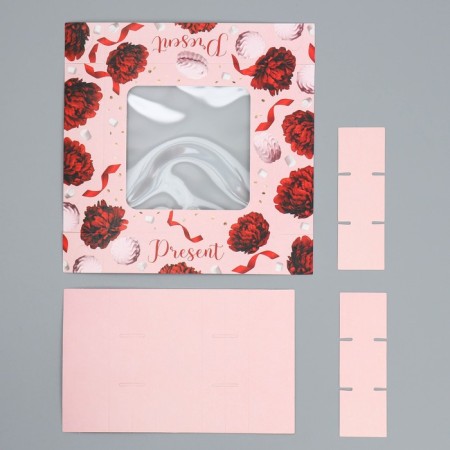 Box for sweets, confectionery packaging, 9 cells, Present, 14.7 x 14.7 x 3.5 cm-4