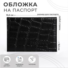 Cover for passport, black color