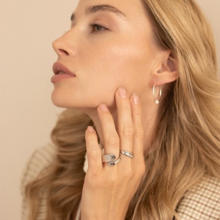Ring "trend" plate, silver color, dimensionless-2