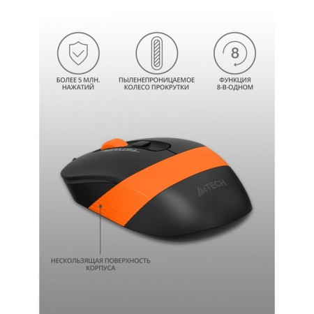 Mouse A4Tech FSTYLER FM10 Black/Orange optical (1600DPI) USB (4but)-2