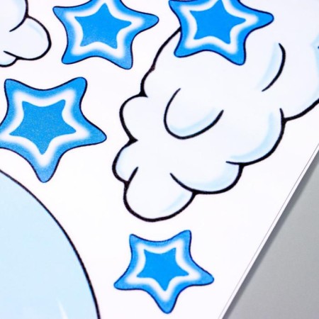 Sticker Plastic Interior color "Sleeping Bear for a month, among stars" 30x60 cm-2
