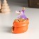 Souvenir Polystone "Violet Dragon in a bag with coins" 5x3.7x4.8 cm
