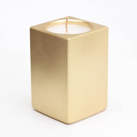 Candle "Square" in the candlestick of gypsum, 5x8cm, gold-1
