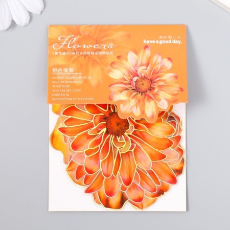 Stickers for creativity "Orange flowers" set 10 pcs 0.2x8.5x13.3 cm-3