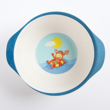 Bamboo children's bowl, mix color, 230 ml, 13.5x11.5x4.5-9