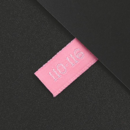 Textile strip "110-116", 5 x 1.1 cm, pink color