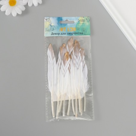 Decorative goose “triangles” white with gold h = 10-15 cm-4