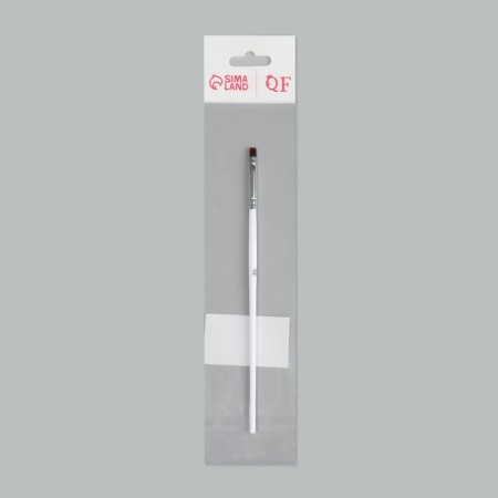 Brush for design and nail extension, straight, flat, 17.5 cm, D - 0.5 cm, white color-4