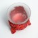 Glass candlestick, 1 candle "Flowers" red 6.5x6x6 cm