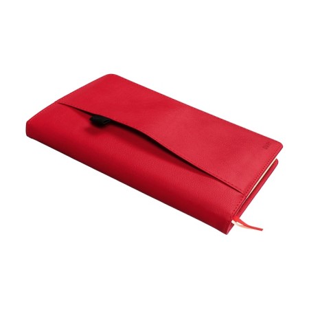 The diary is low, A5 160 sheets, leatherette, DEVENTE. KLINT, a solid cover with foam rubber, pocket, lies, block 70, red-5