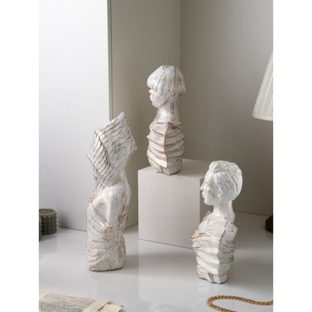 Set of figures "Woman Warrior", polystone, 42 cm, 3 pcs, white color-2