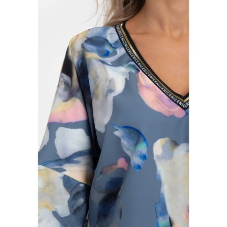Female blouse, size 42, gray, beige color-8