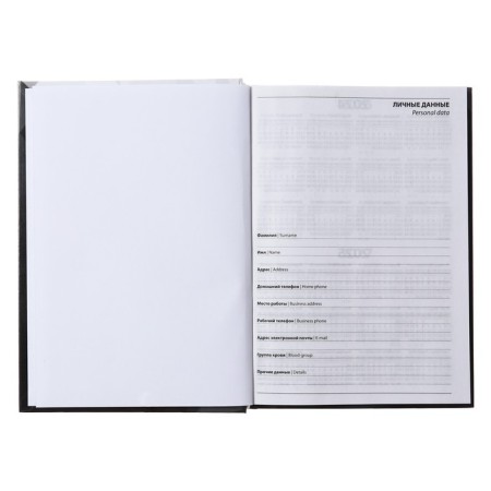 Diary is semi -dated on a stitch, A5 160 sheets, cardboard 7BC, glossy lamination, black metal-2
