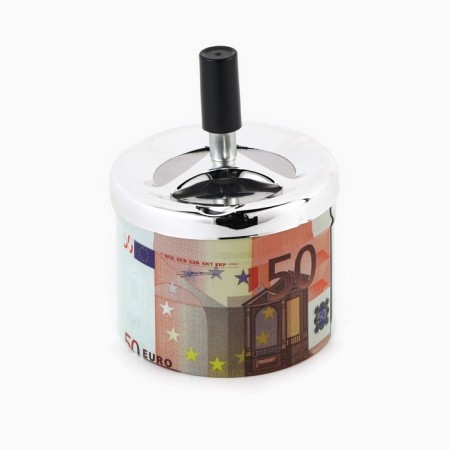 Ash for the house is blessing, with a lid, for cigarettes and sticks "50 euros", 12.5 x 9 cm-1