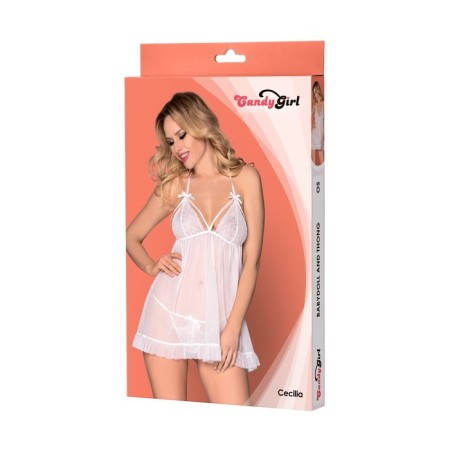 Combinations and Thong Candy Girl Cecilia white, OS-2