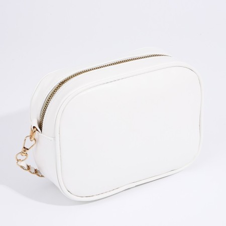 Bag Cross-Bodi with a zipper, white color-1