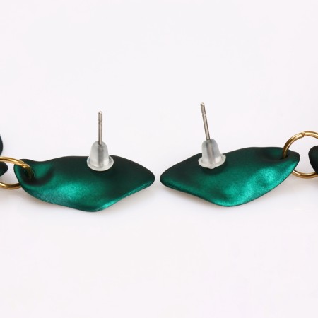 Earrings Assorted "Wind" grace, green color in gold-2