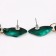 Earrings Assorted "Wind" grace, green color in gold