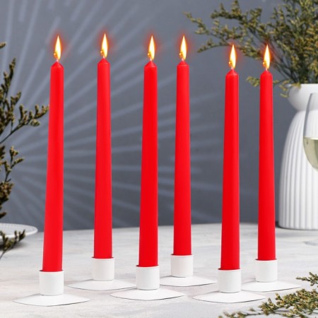 Antique candle, 2.2x 25 cm, red