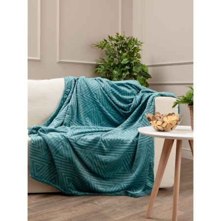 Texrepublic blanket, size 200x220 cm, turquoise color-3