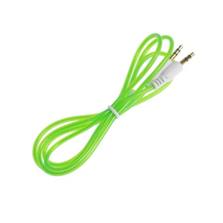 Audio Luazon, Jack 3.5 mm (M) -Jack 3.5 mm (M), transparent braid, 1 m, green-2