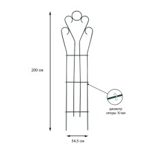 Trellis, 200 × 54.5 × 1 cm, metal, green, 
