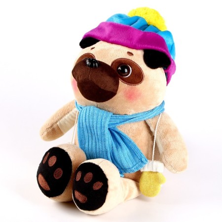 Soft toy "Bonya", in a hat and scarf-1