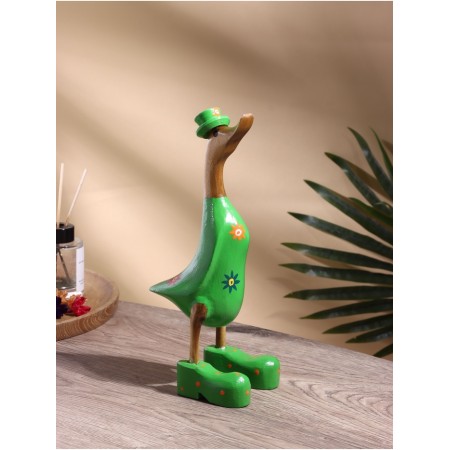 Souvenir "Duck in green clothes with print" tree 13x9x27 cm-1
