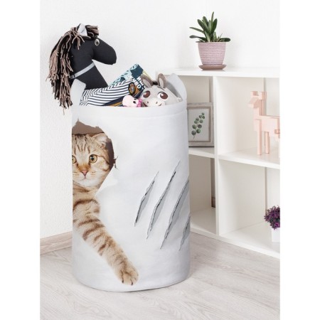 Basket for toys "Cat with a scratch, size 40x60 cm
