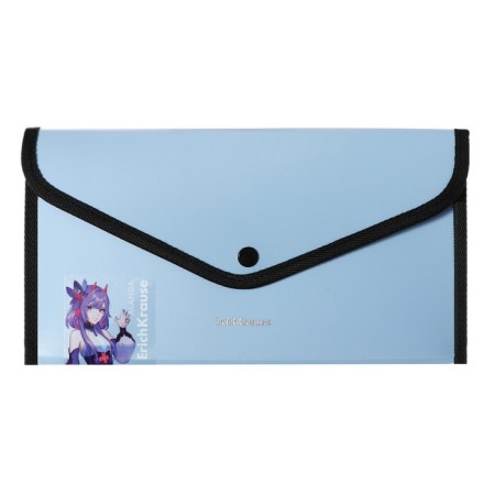 Folder-convert on a 260 x 140 mm button (Travel), 600 μm, Erichkrause "Matt Manga", with extension, opaque, embossing "sand", mix-3
