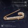 Classic-Rosace pin, 3.5cm, white color in gold