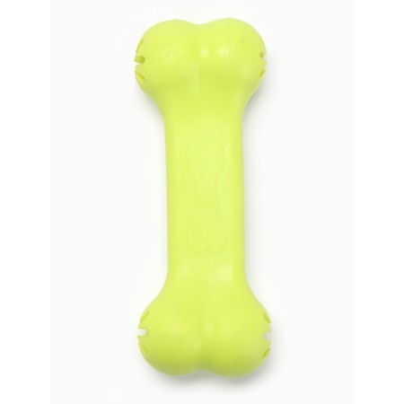 Chewing toy "Tasty bone" with holes for treats, TPR, 11 cm, salad-1
