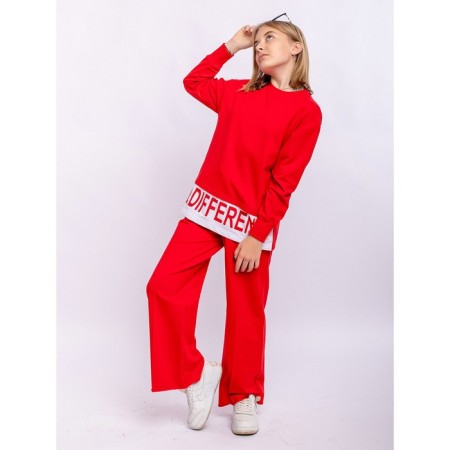 Sweatshirt for girls, height 116 cm, red color-1