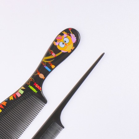 Combination of combs, 2 items, black color-3