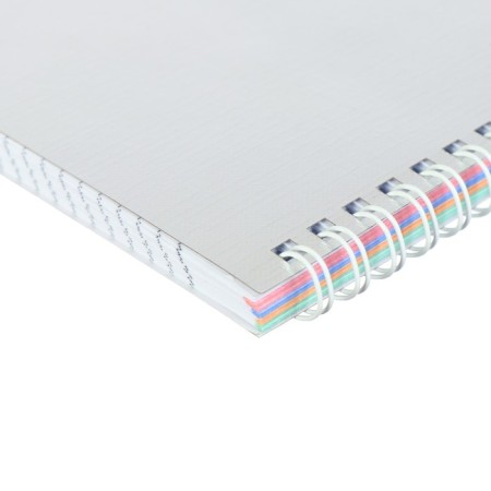 Notepad A5, 80 sheets, in a cage, on a crest, Metallic "Silver", Colored Cut, Bumwine Cover-1
