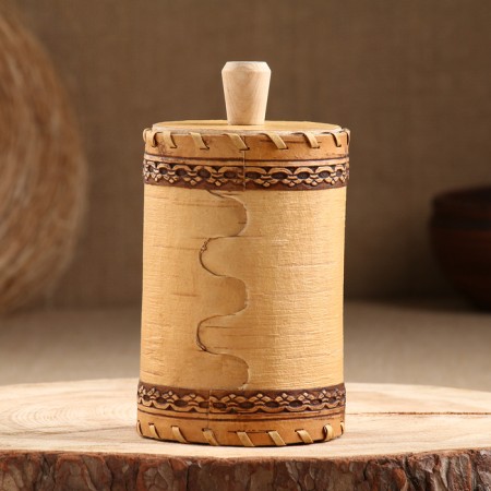 TUES "Mouse", tea, 400 ml, 8 x 8 x 13 cm, birch bark-1
