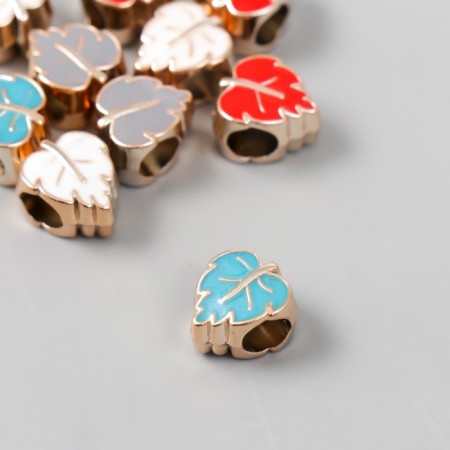 Beads for creativity plastic "Leaf bright middle" Mix set 10 pcs 1x1 cm-2