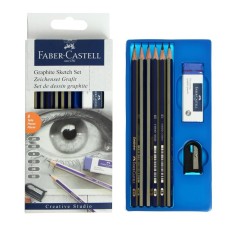 A set of pencils of black firmness Faber-Castell Goldfaber 1221, 6 pieces, 6B-2H