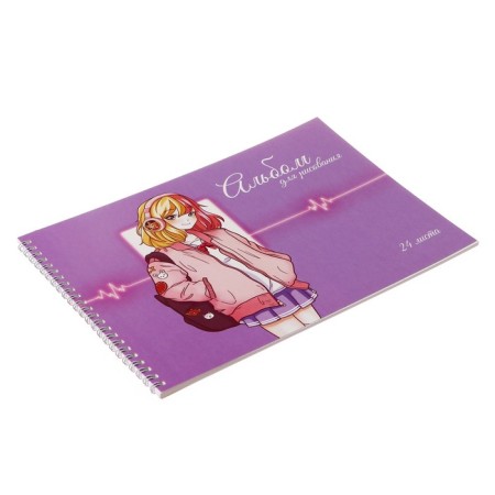Album for drawing A4, 24 sheets on the crest "cutie", cover of shared cardboard, offset block 100 g/m²-1